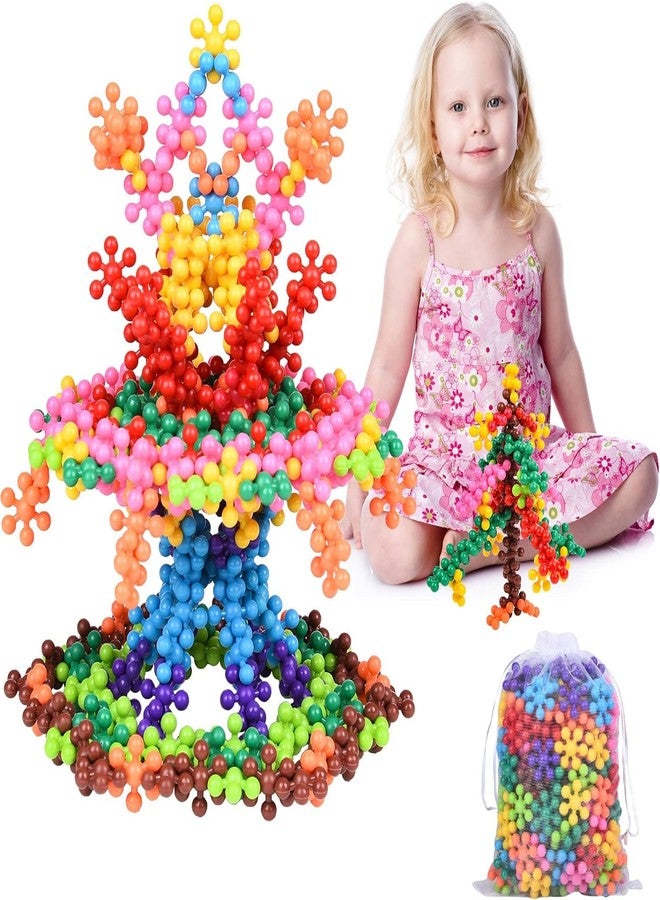 Zusaca Plum Building Blocks Toy, Cogs Toys for Kids, Plastic Building Discs Sets, Snowflake Toy with Storage Bag, Kids Educational Toys Play Resources, Safe Material (Random Color) (200 pc) - Image 1